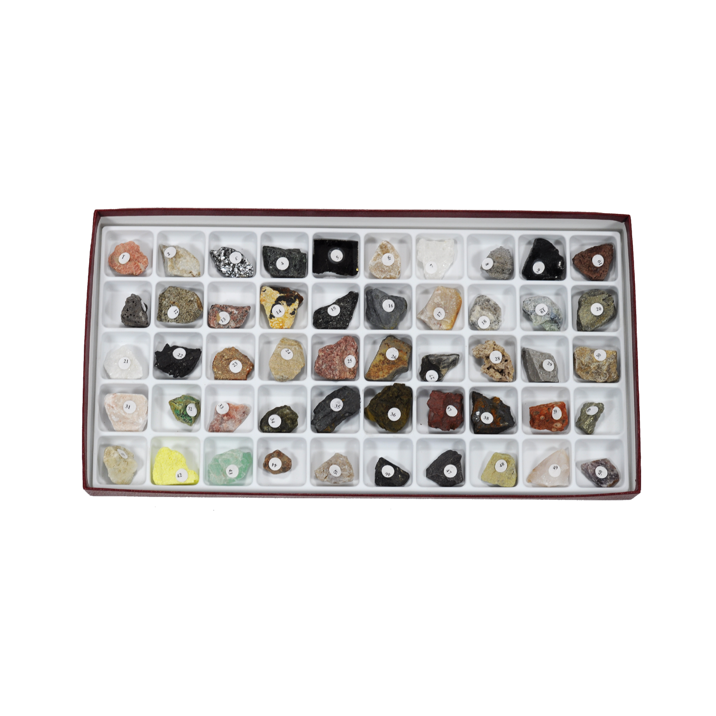 2130 - CLASSROOM COLLECTION OF ROCKS & MINERALS - 50 SPEC.